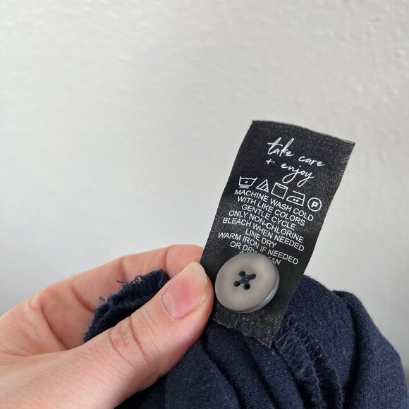 Nic+Zoe Womens Navy Blue Organic Linen Rumba Park Wide-Leg Crop Pant 12 - Picture 11 of 15